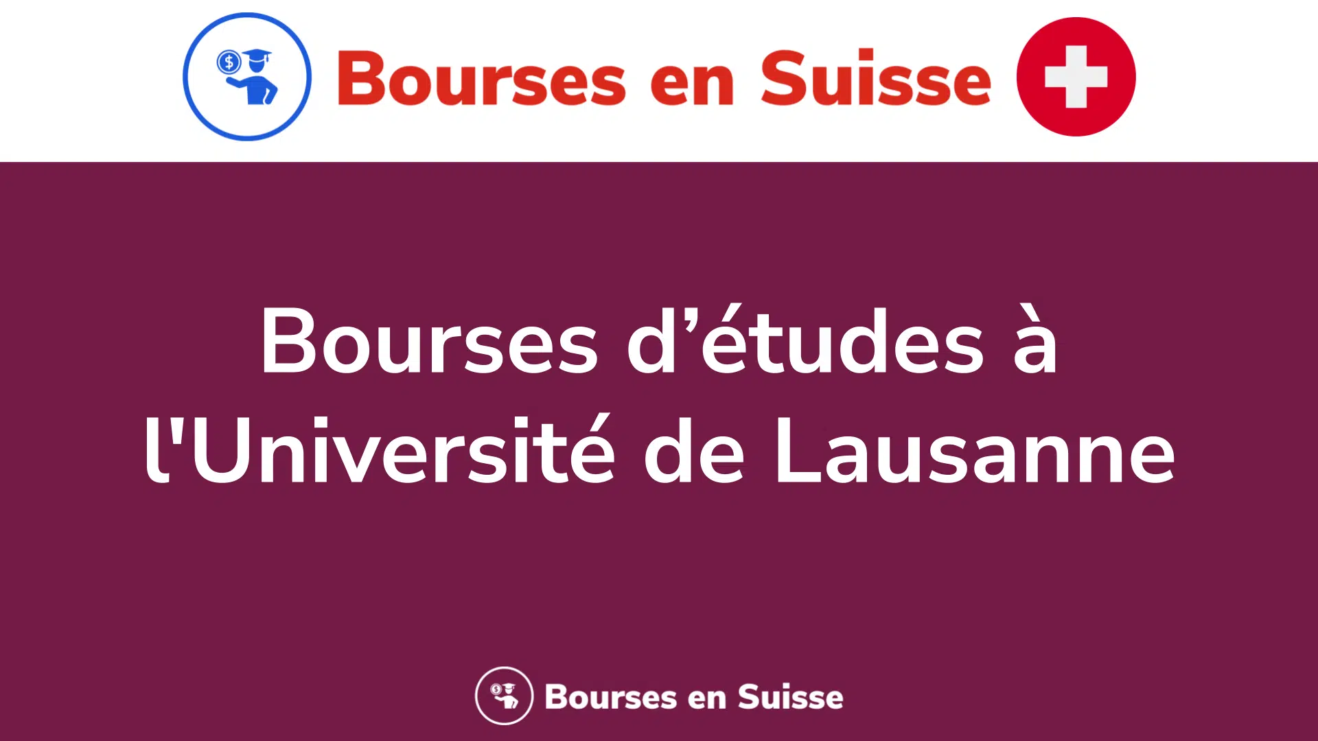 Bourses d'études Université de Lausanne
